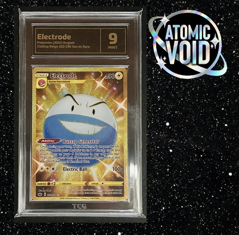 ELECTRODE 2021 Chilling Reign 222/198 Full Art Secret Rare Holo Graded TCG 9 MINT