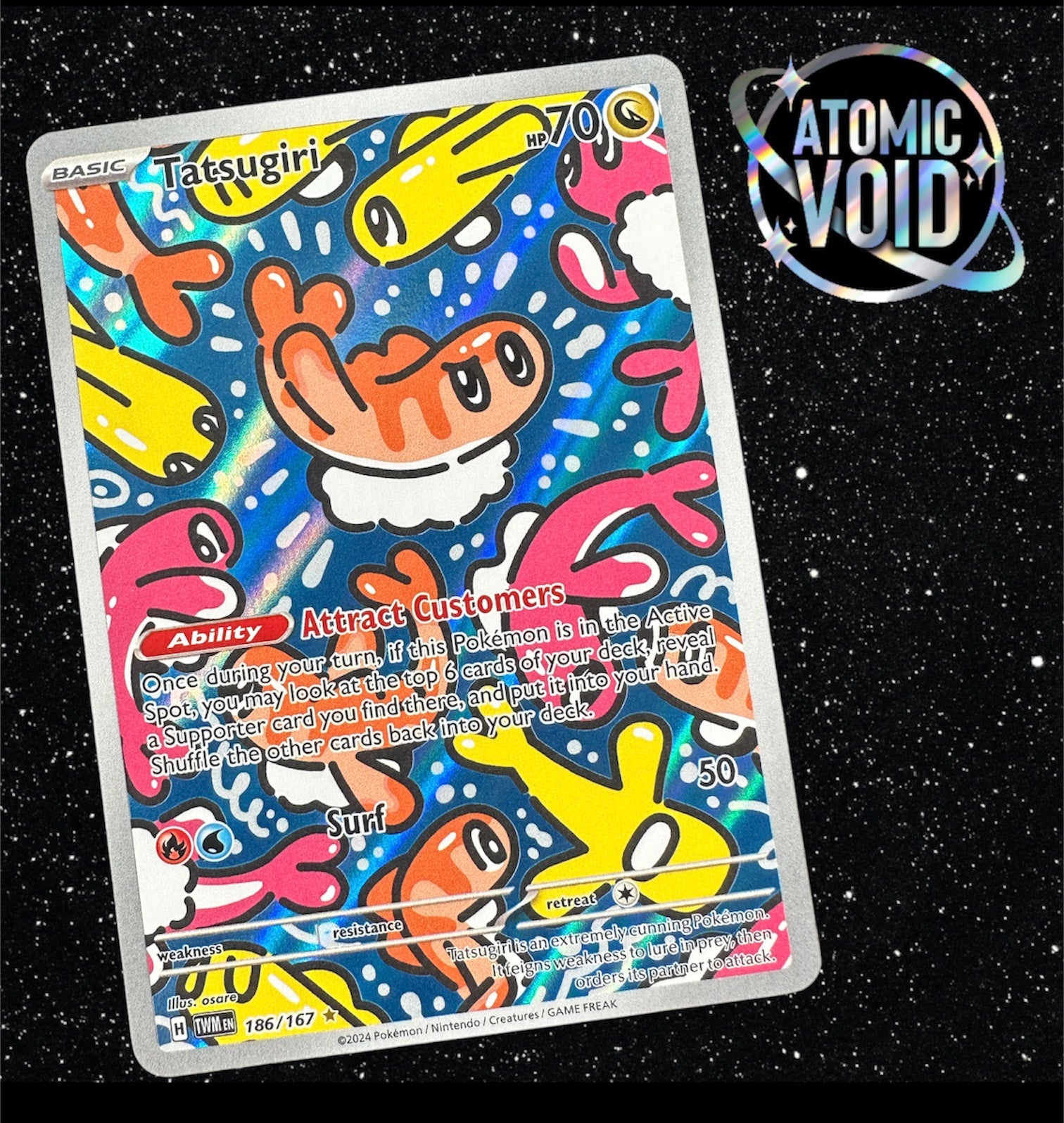 TATSUGIRI - Twilight Masquerade - Full Art 186/167 Atomic Void TATSUGIRI - Twilight Masquerade - Full Art 186/167 Atomic Void