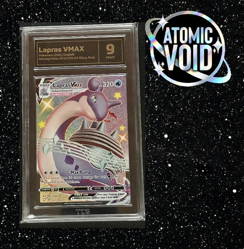 LAPRAS VMAX Shining Fates Full Art Secret Rare Holo Graded TCG 9 MINT Atomic Void LAPRAS VMAX Shining Fates Full Art Secret Rare Holo Graded TCG 9 MINT Atomic Void
