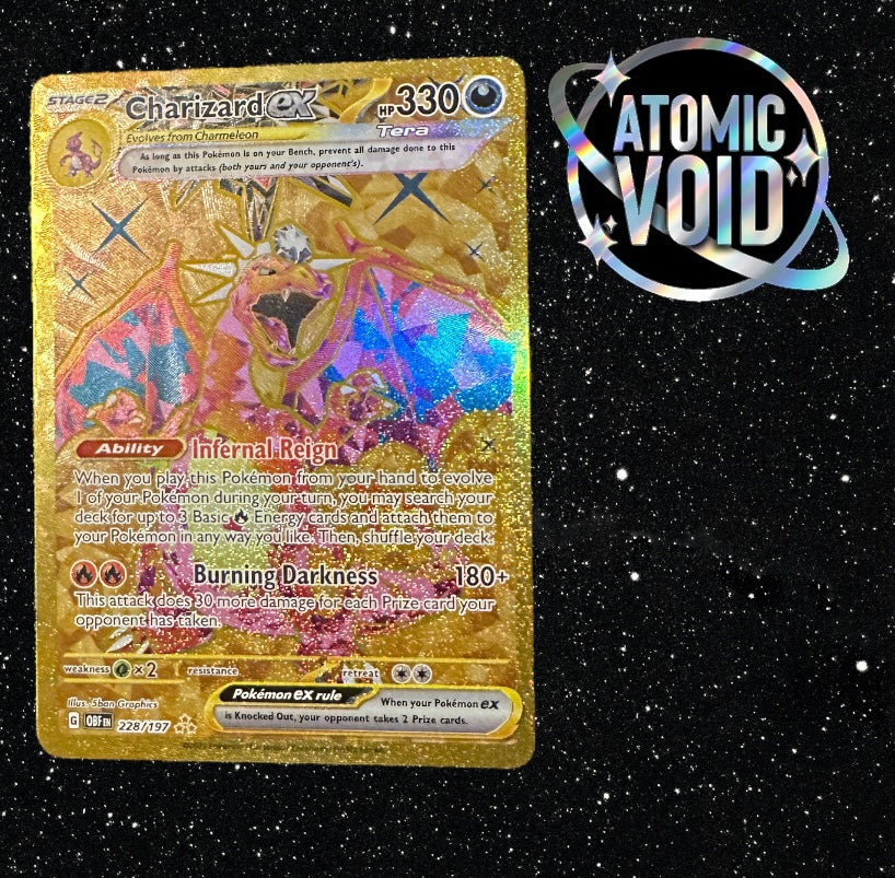 CHARIZARD EX Full Art Holo 228/197 Hyper Rare Obsidian Flames Atomic Void CHARIZARD EX Full Art Holo 228/197 Hyper Rare Obsidian Flames Atomic Void