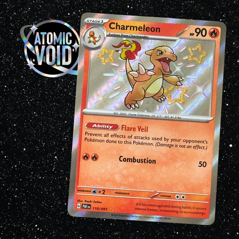 Charmeleon - Shiny Secret Rare - Paldean Fates 110/091 Atomic Void Charmeleon - Shiny Secret Rare - Paldean Fates 110/091 Atomic Void
