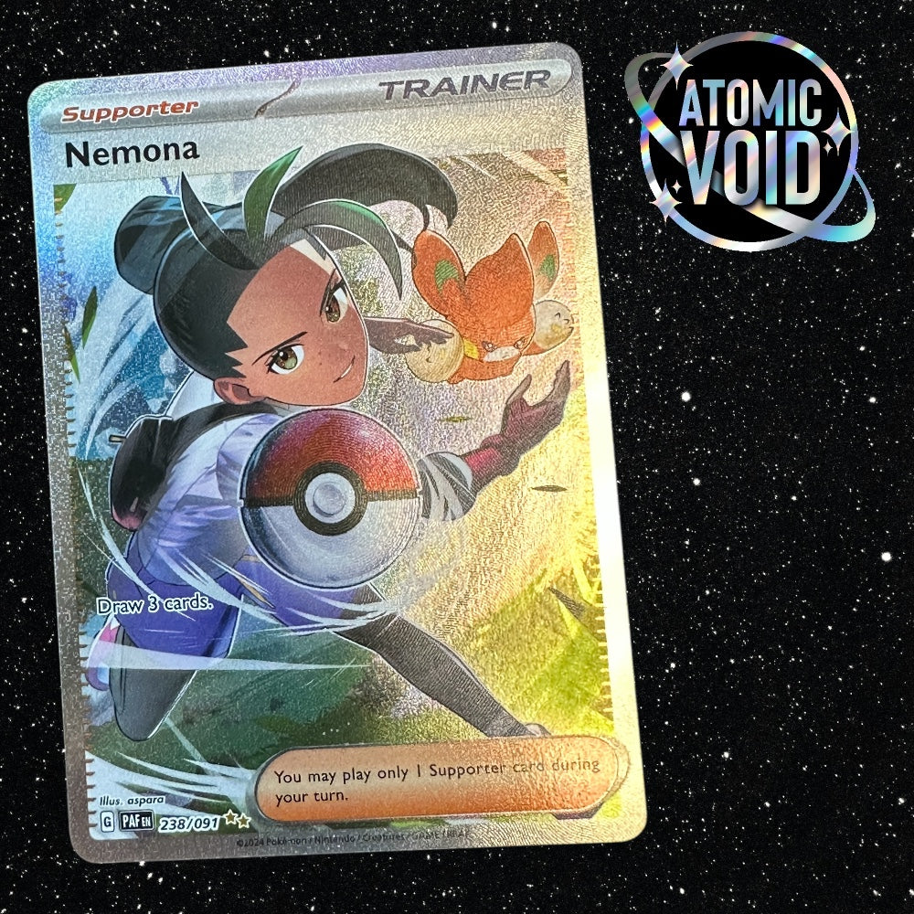 Nemona Full Art 238/091 - Paldean Fates Atomic Void Nemona Full Art 238/091 - Paldean Fates Atomic Void
