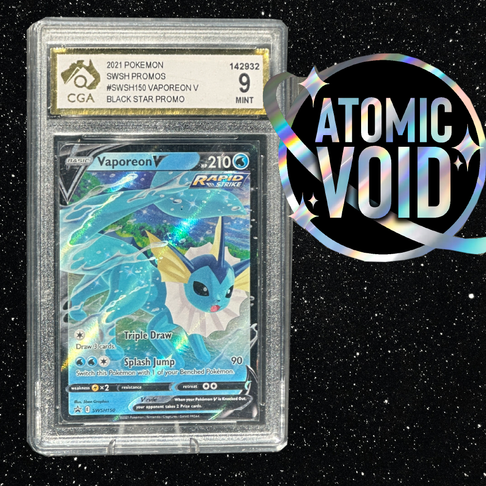 2021 Vaporeon SWSH150 Black Star Promo Holo CGA 9