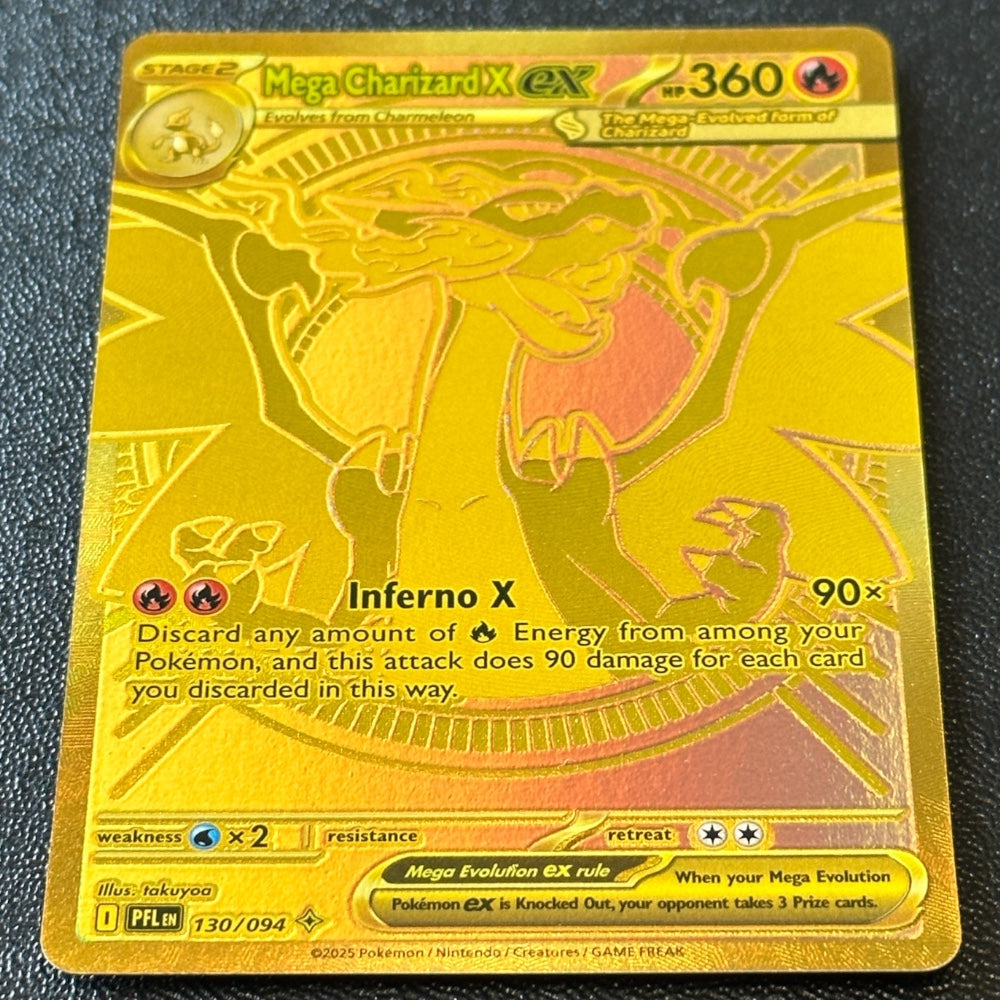 Mega Charizard ex Gold Mega Hyper Rare 130/094 - Phantasmal Flames Atomic Void Mega Charizard ex Gold Mega Hyper Rare 130/094 - Phantasmal Flames Atomic Void