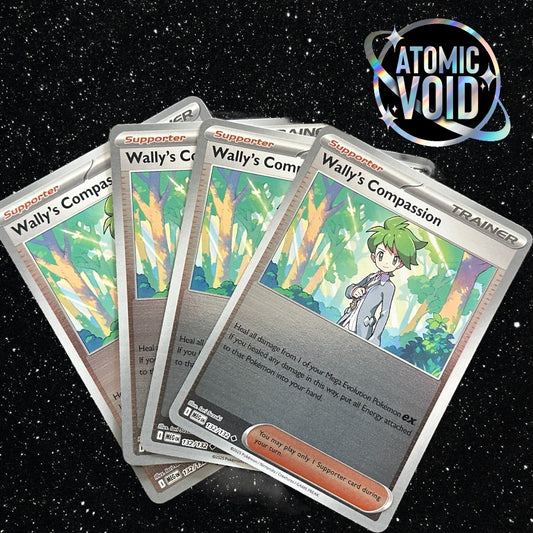 Wally’s Compassion REVERSE HOLO 132/132 MEG Trainer Play Set - 4 x Cards