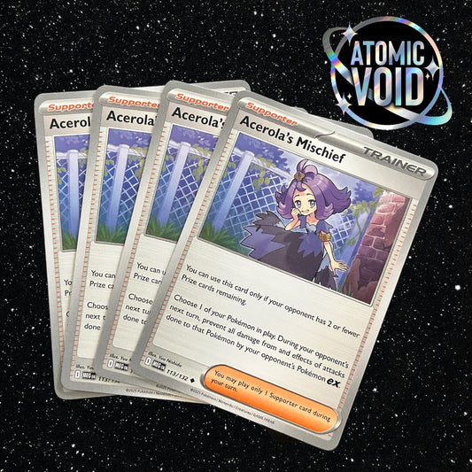 Acerola’s Mischief 113/132 MEG Trainer Play Set - 4 x Cards