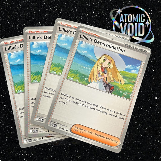 Lillie’s Determination 119/132 MEG Trainer Play Set - 4 x Cards