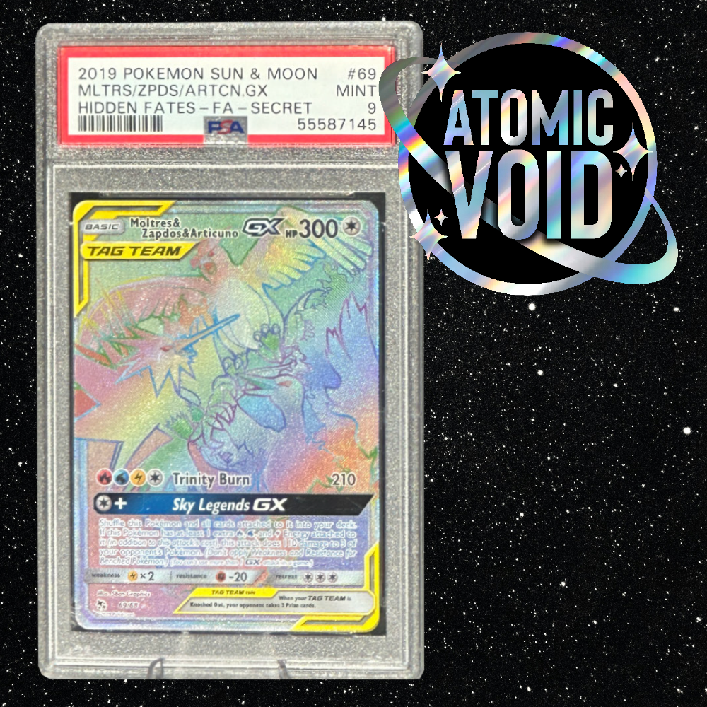 Moltres Zapdos Articuno 2019 Hidden Fates #69/68 Full Art Holo PSA 9 MINT